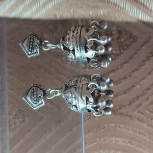 Anjali Jewellers Silver Jhumkas